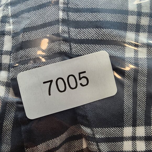 Mens Cremeux Collection Navy & White Plaid Shirt Button Up Long Sleeve Size L - Picture 8 of 8